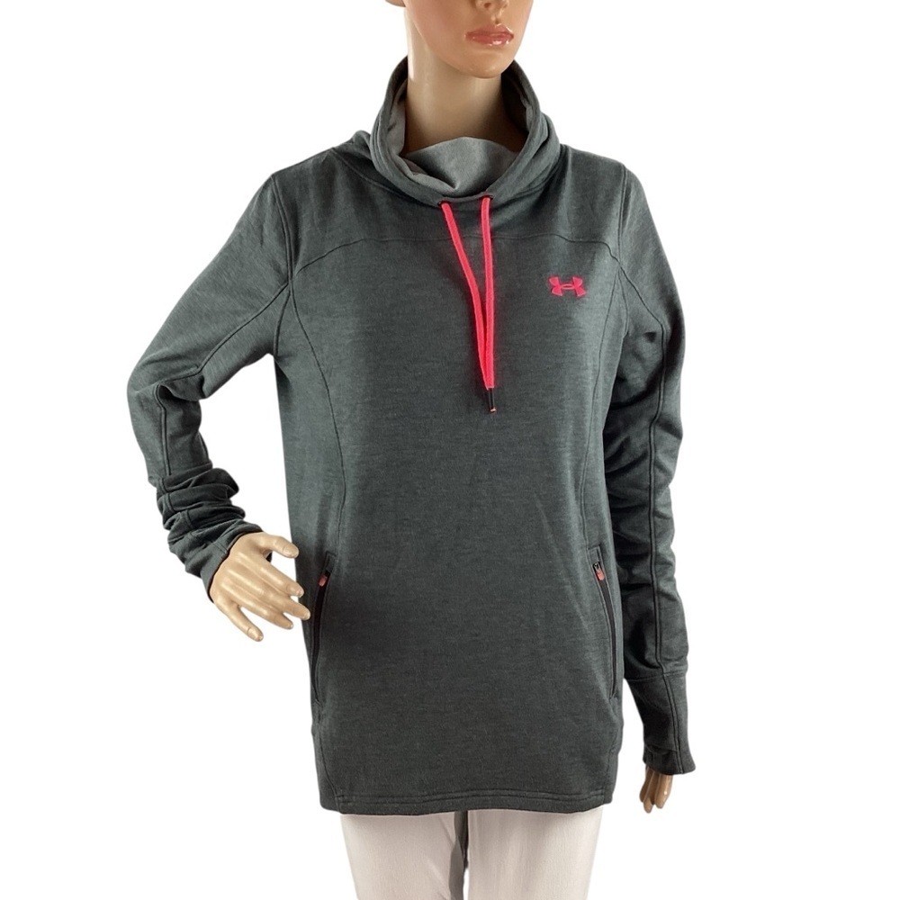 Under Armour Gray Funnel Neck Pullover Sweatshirt Medium